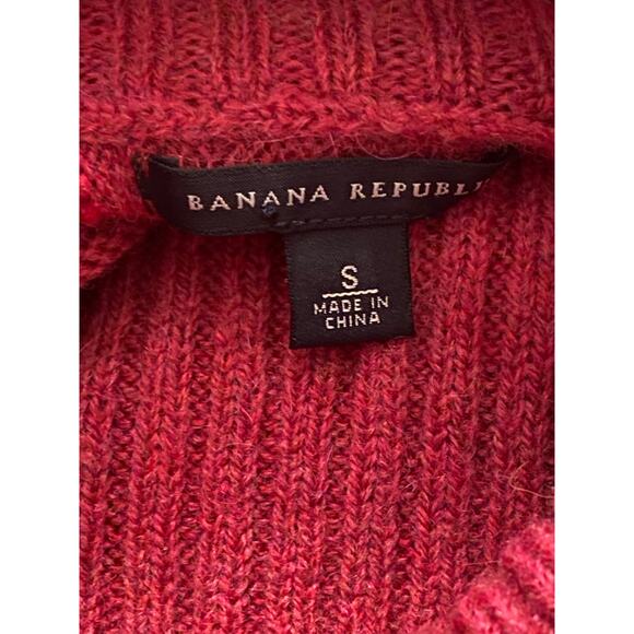 Banana Republic Alpaca Wool Batwing Turtleneck Sweater Pink Tunic Small - Picture 7 of 11